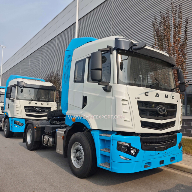 2026 New Models Selling Well CAMC Heavy-Duty Diesel Sky-Blue & White High-Roof 4x2 Left-Hand Drive Tractor Truck