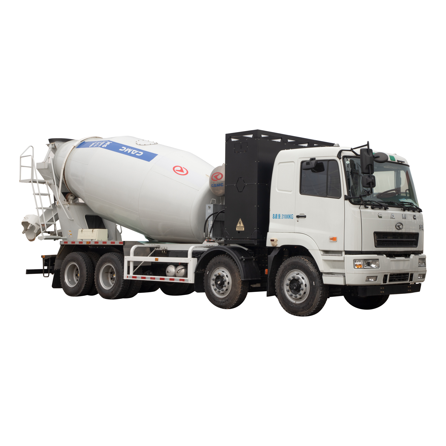 electric concrete mixer truck operating efficiently in an urban construction zone